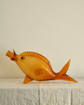 Orange glass fish vase/wine decanter