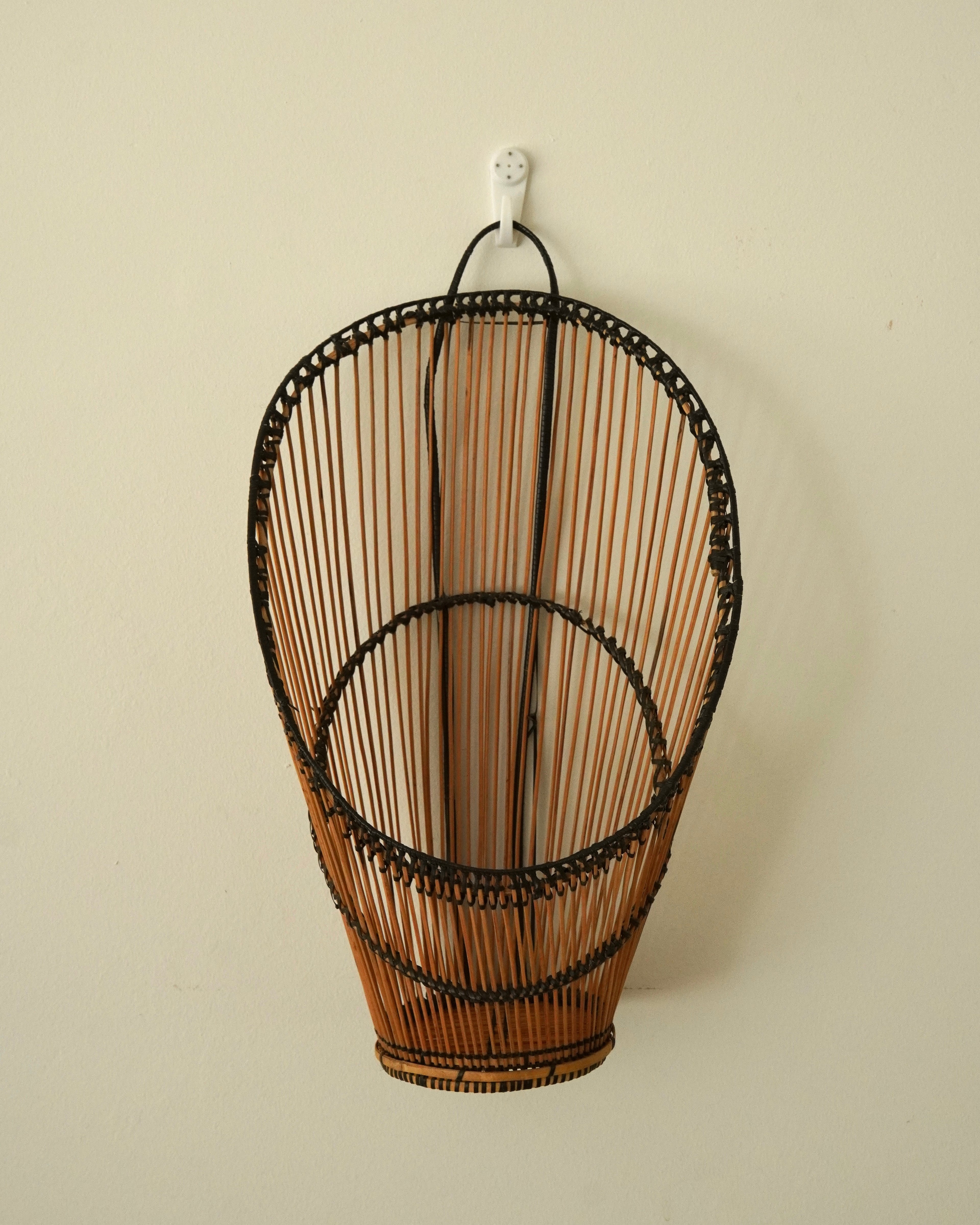 Japanese woven wall hanging basket