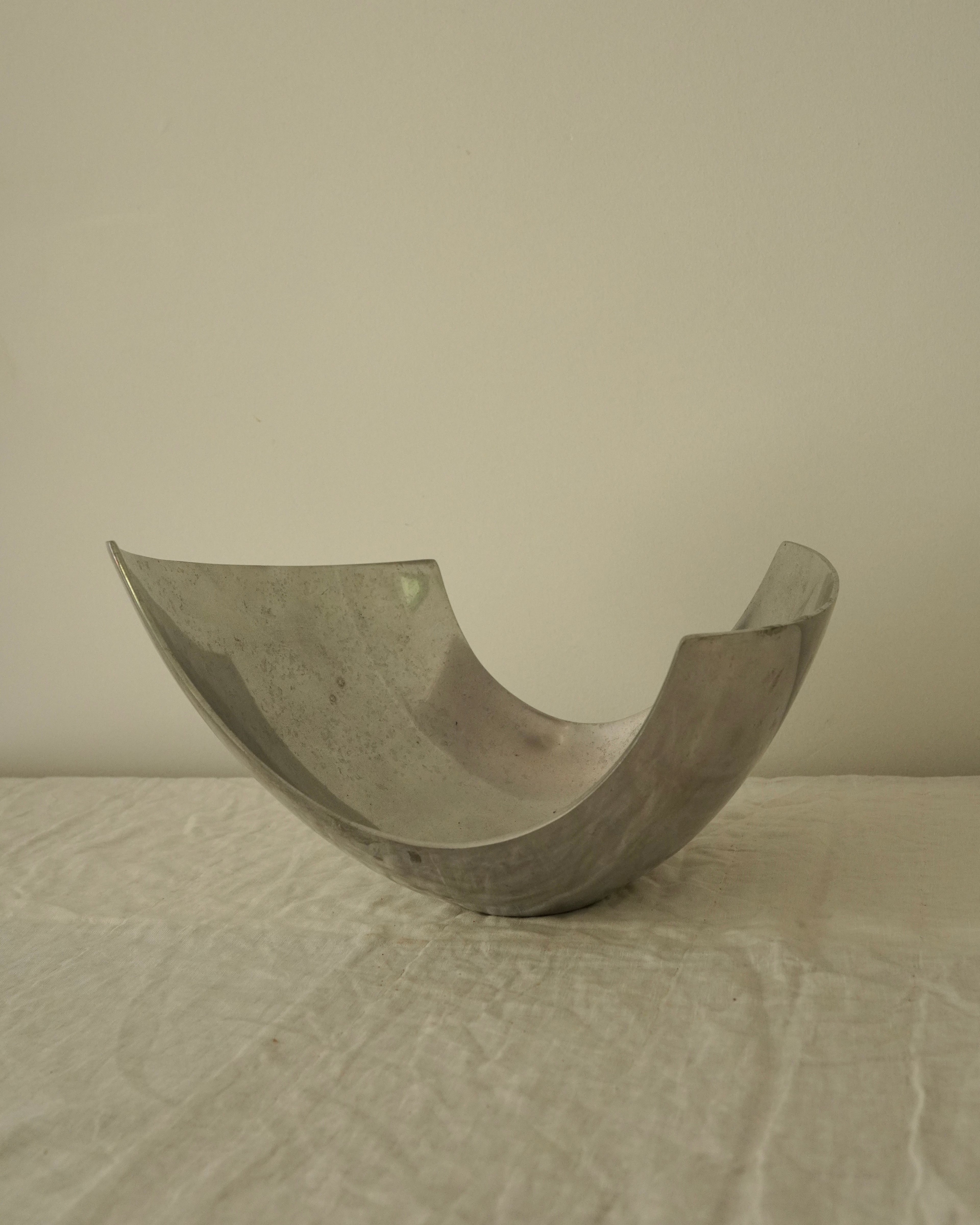 Aluminum bowl in the style of Michael Lax