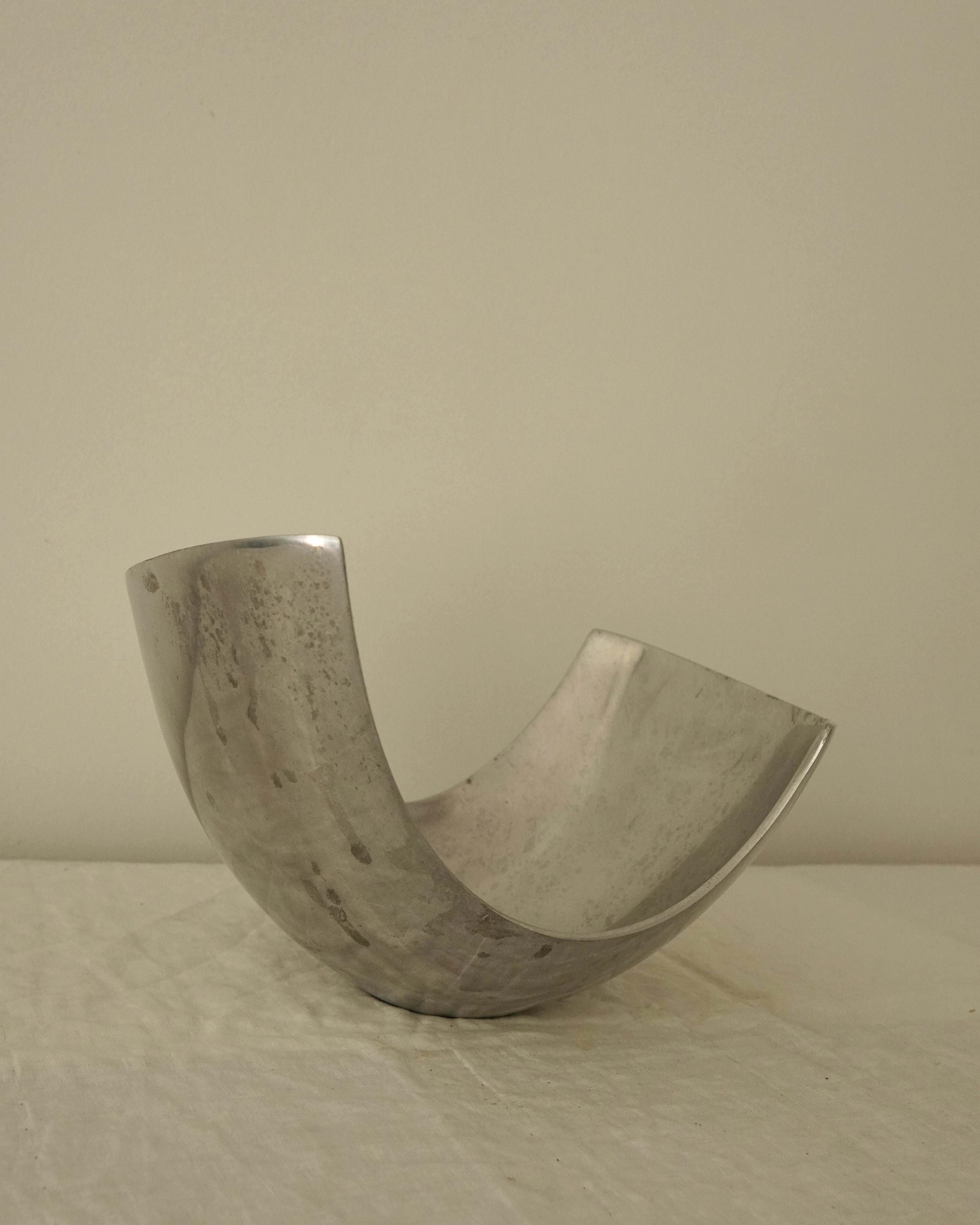Aluminum bowl in the style of Michael Lax