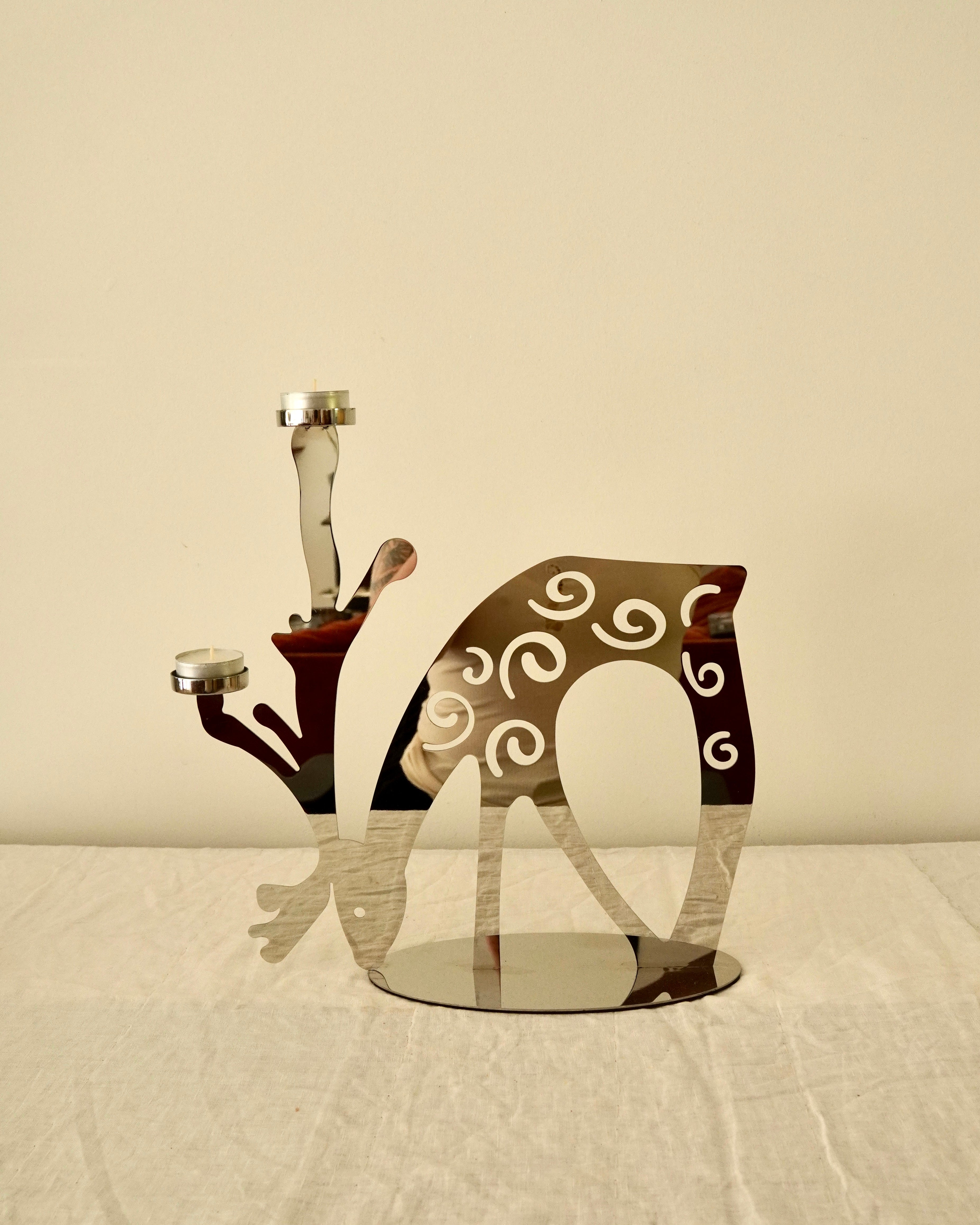 Reindeer candelabra with spiral motif