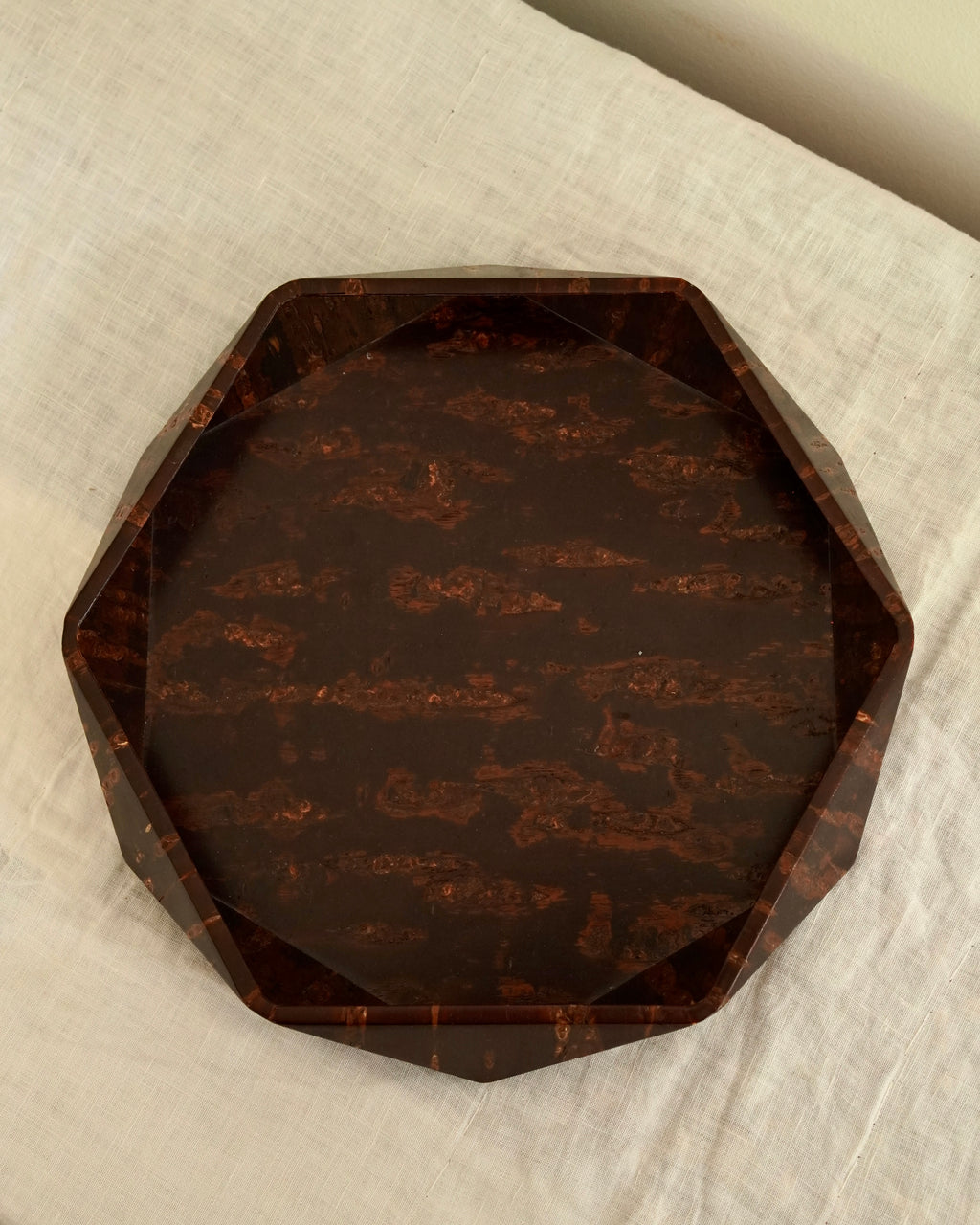 Japanese hexagon wooden plate/tray
