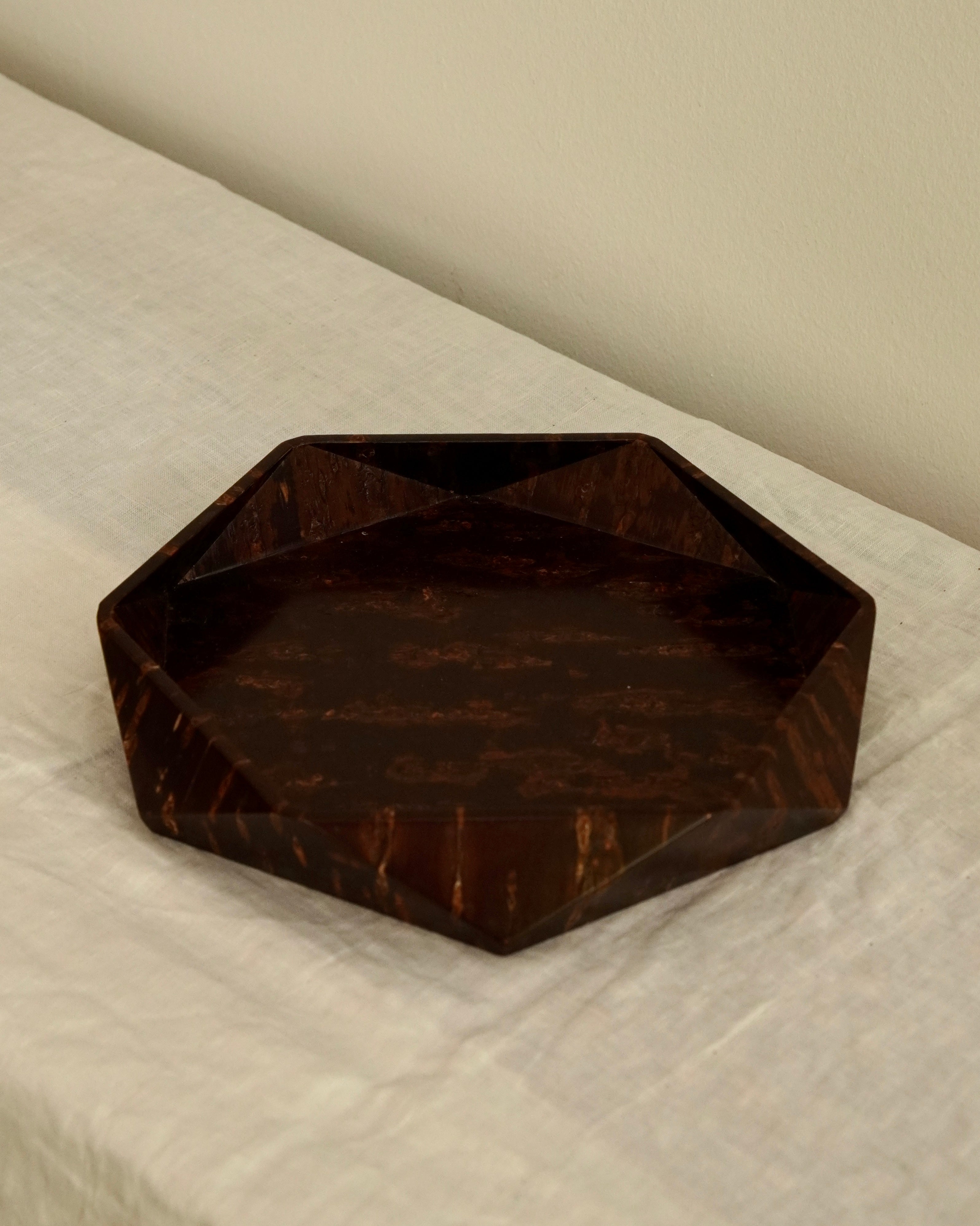 Japanese hexagon wooden plate/tray