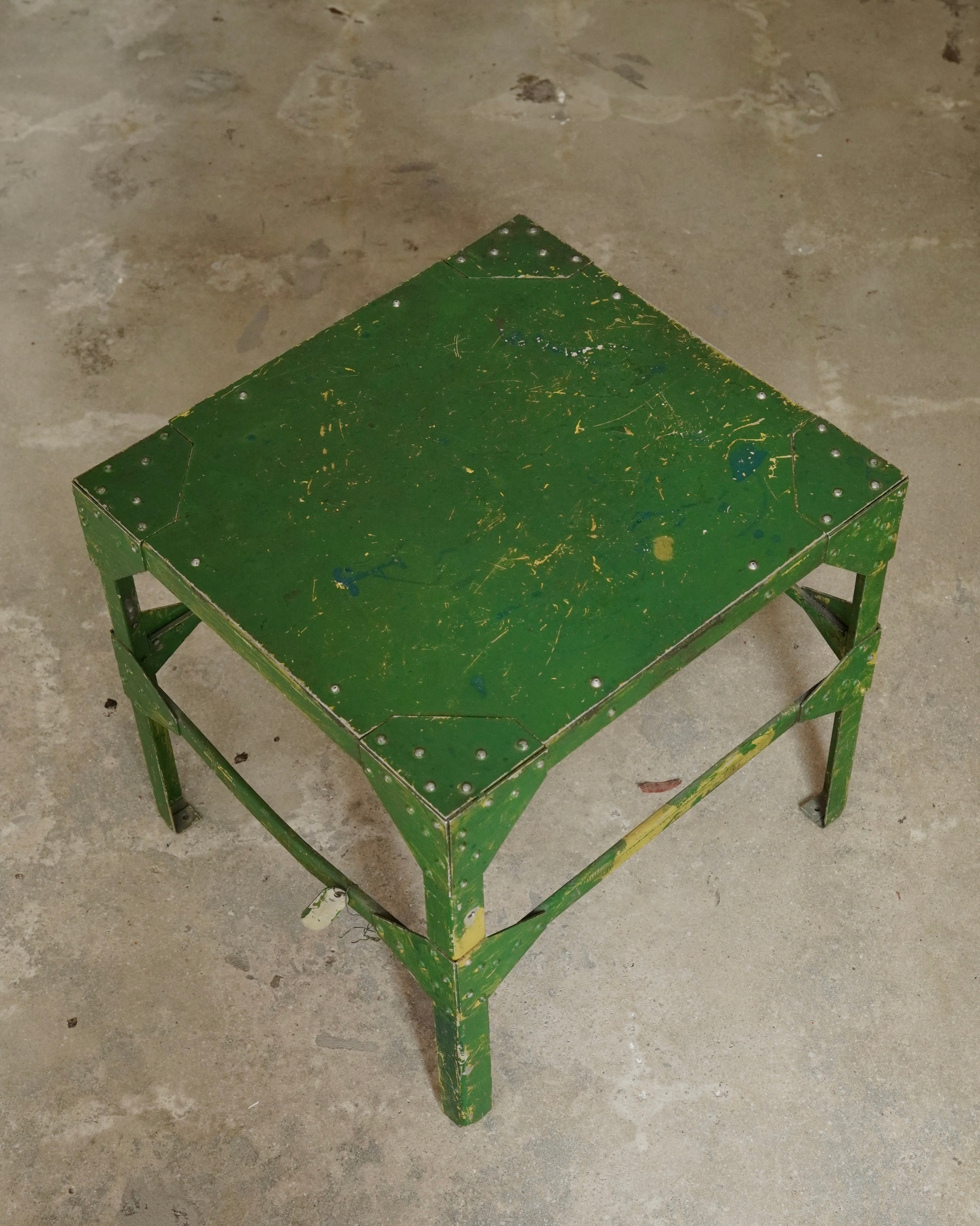 WW2 green steel metal side/coffee table