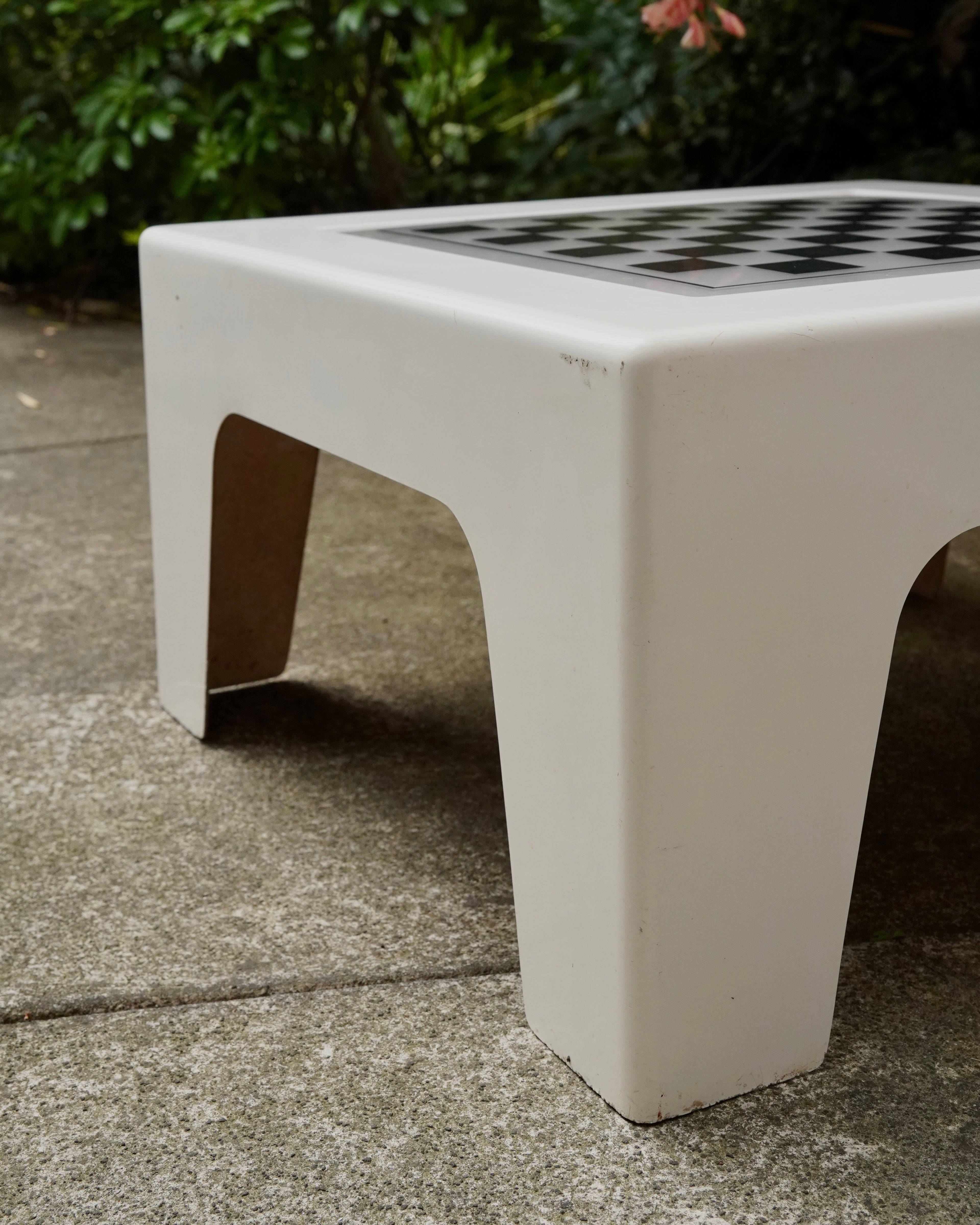 Fiberglass white chess table