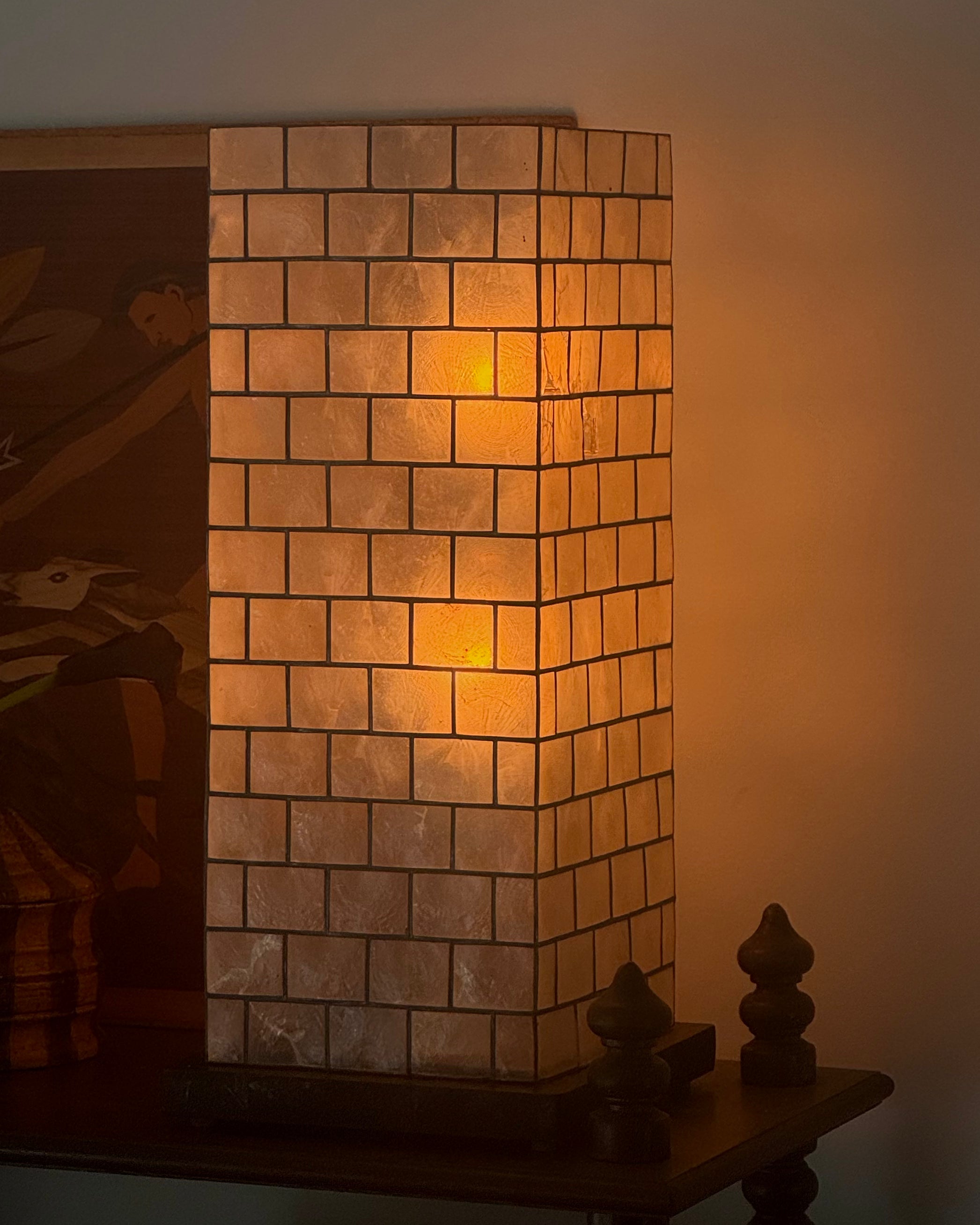 Capiz shell lamp