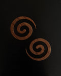 Pair of NZ rimu wood spiral coasters